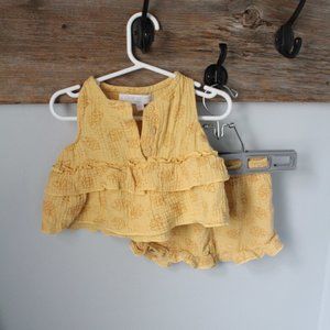 Catherine Malandrino 2 Piece Summer Golden Size 6-9M Muslin